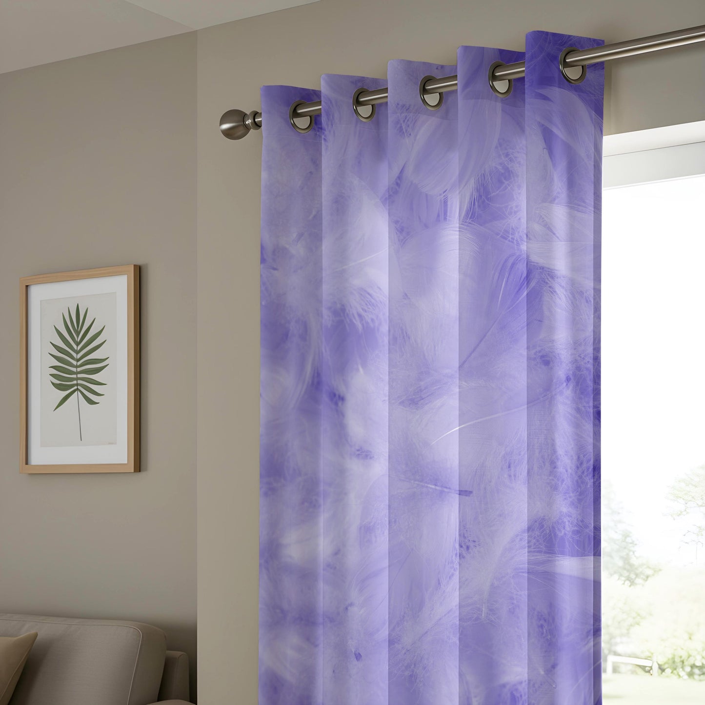 Onay Lavender Feather Print Curtains – Soft Purple Cloud Drapes