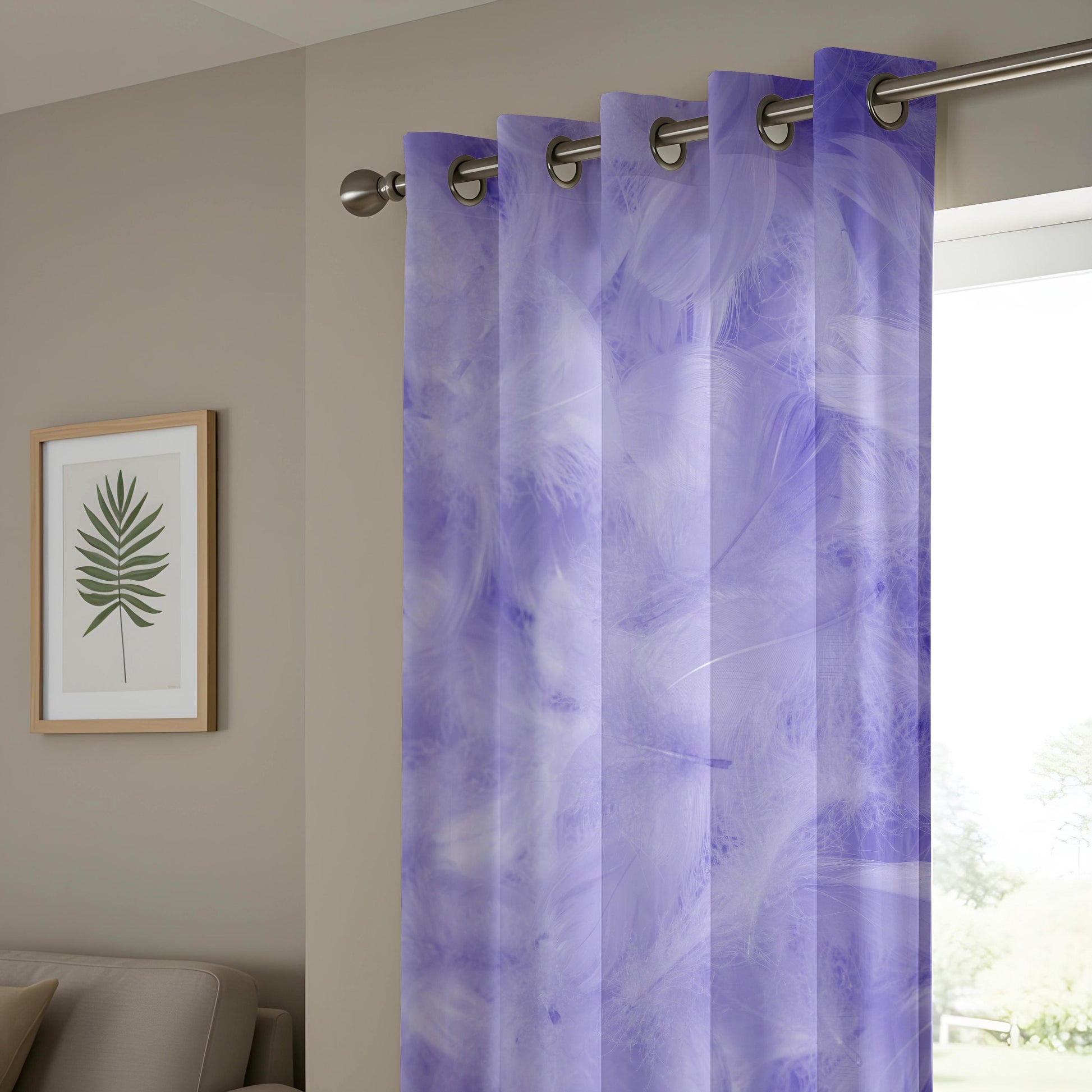 Onay Lavender Feather Print Curtains – Soft Purple Cloud Drapes