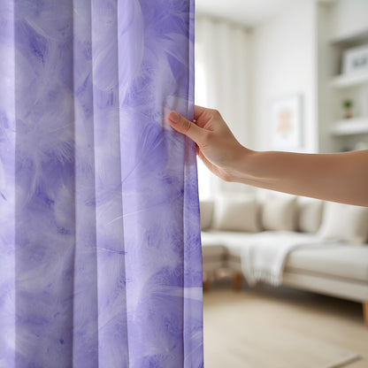 Onay Lavender Feather Print Curtains – Soft Purple Cloud Drapes