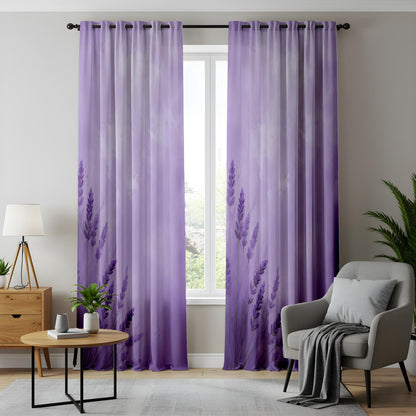 Onay Lavender Ombre Botanical Curtains – Purple Gradient Eyelet Drapes