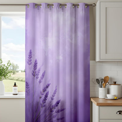 Onay Lavender Ombre Botanical Curtains – Purple Gradient Eyelet Drapes