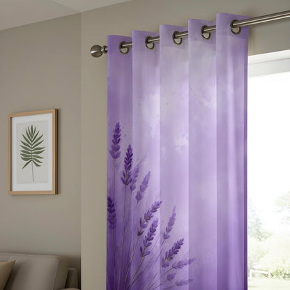 Onay Lavender Ombre Botanical Curtains – Purple Gradient Eyelet Drapes