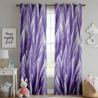 Onay Purple Tropical Leaf Eyelet Curtains – Botanical Drapes