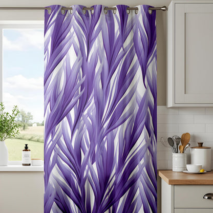 Onay Purple Tropical Leaf Eyelet Curtains – Botanical Drapes