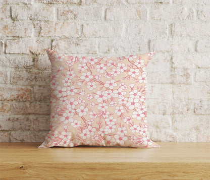 Onay Home Textile Cushion Covers 9 / 12 x 12 inch (30 x 30 cm) Double Side Japanese Sakura Cherry Blossom Cushion Cover Spring Floral