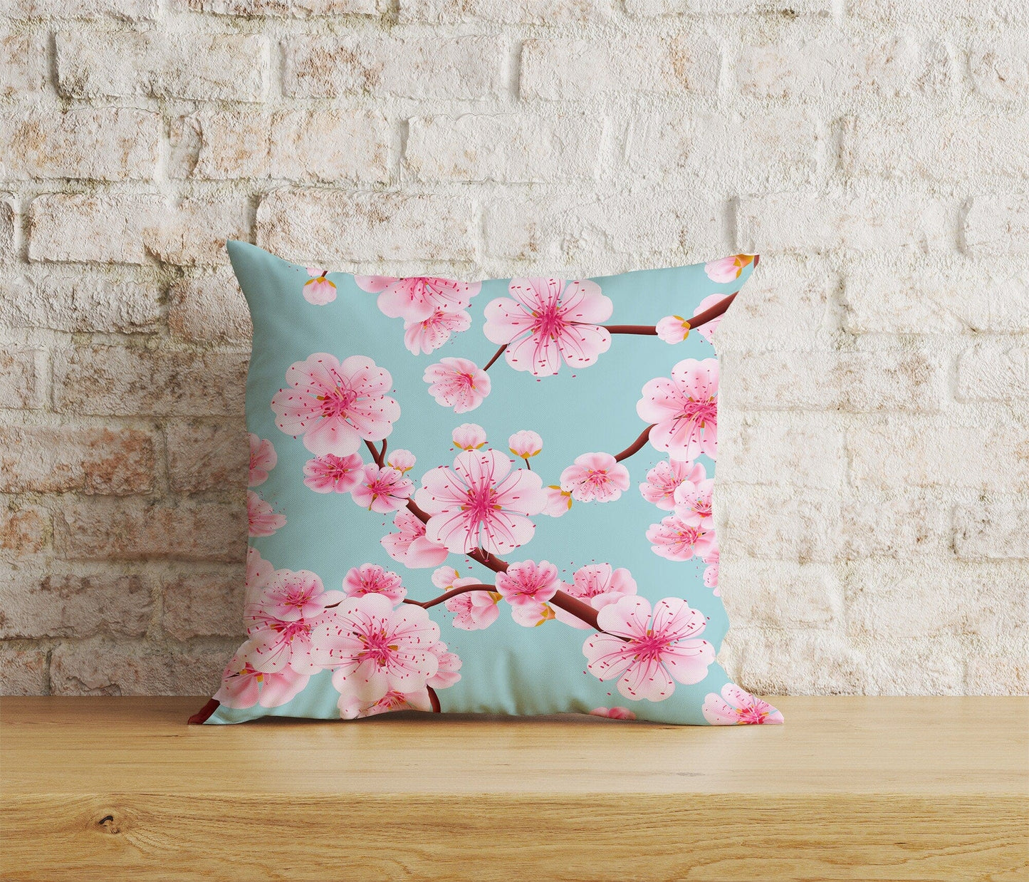 Onay Home Textile Cushion Covers 8 / 12 x 12 inch (30 x 30 cm) Double Side Japanese Sakura Cherry Blossom Cushion Cover Spring Floral