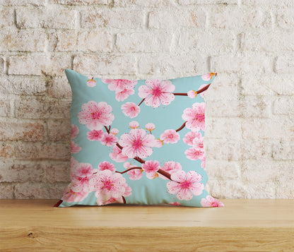 Onay Home Textile Cushion Covers 8 / 12 x 12 inch (30 x 30 cm) Double Side Japanese Sakura Cherry Blossom Cushion Cover Spring Floral