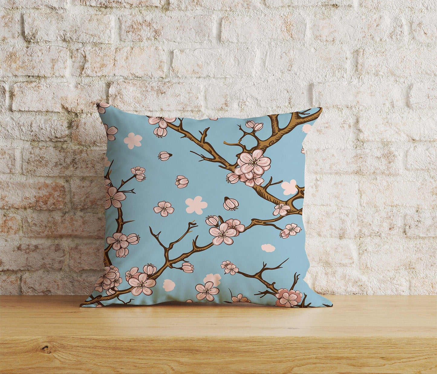 Onay Home Textile Cushion Covers 7 / 12 x 12 inch (30 x 30 cm) Double Side Japanese Sakura Cherry Blossom Cushion Cover Spring Floral