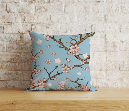 Onay Home Textile Cushion Covers 7 / 12 x 12 inch (30 x 30 cm) Double Side Japanese Sakura Cherry Blossom Cushion Cover Spring Floral