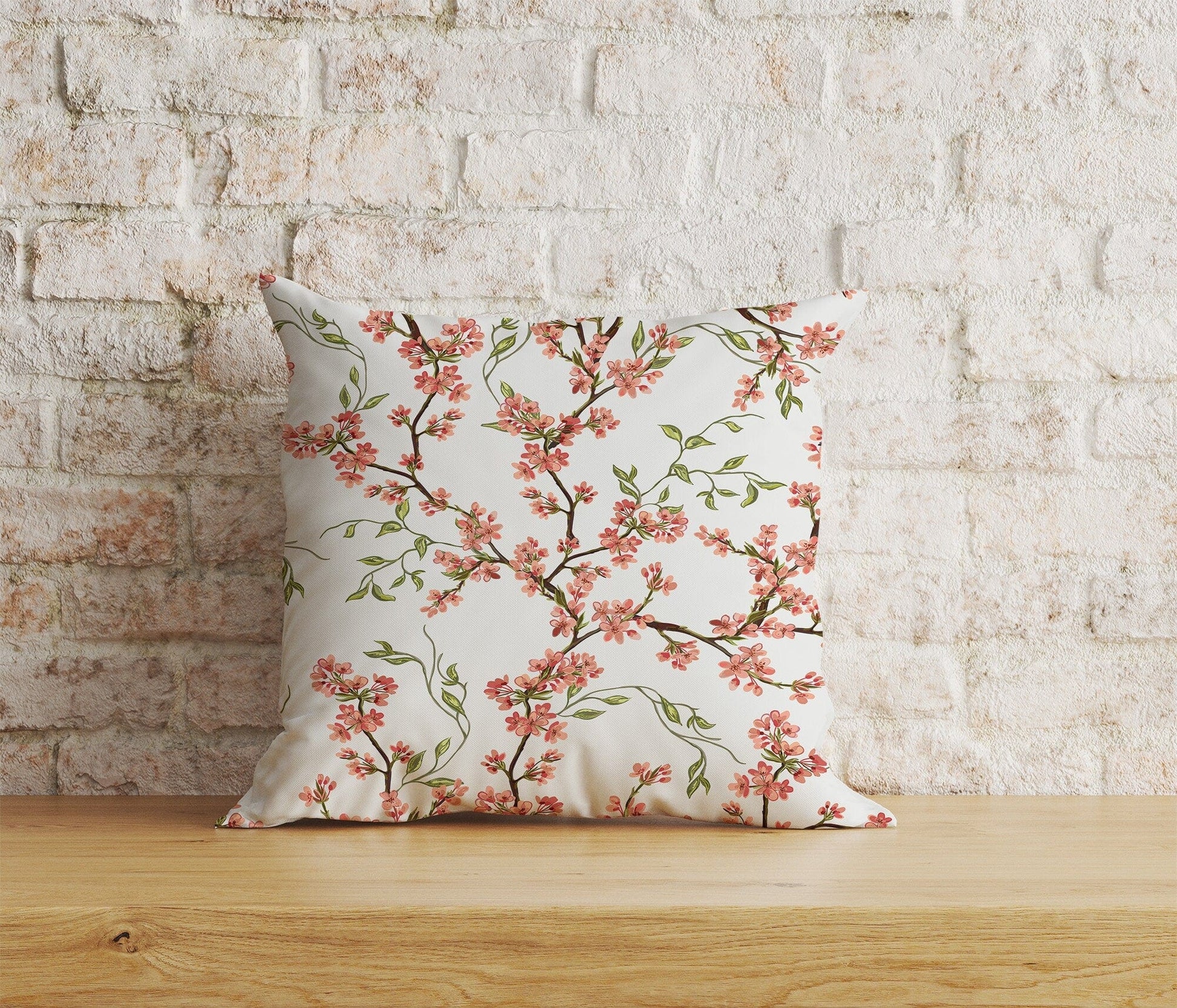 Onay Home Textile Cushion Covers 6 / 12 x 12 inch (30 x 30 cm) Double Side Japanese Sakura Cherry Blossom Cushion Cover Spring Floral