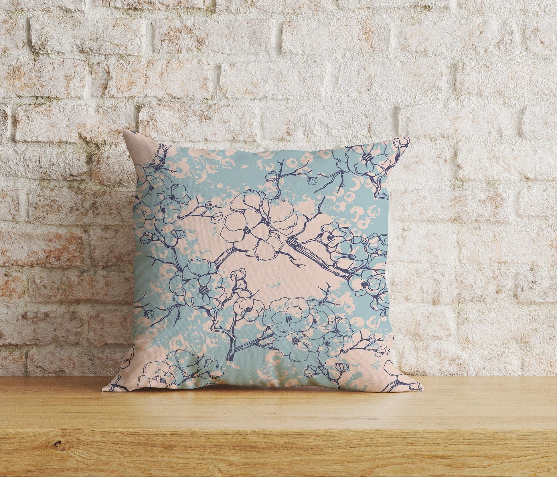 Onay Home Textile Cushion Covers 5 / 12 x 12 inch (30 x 30 cm) Double Side Japanese Sakura Cherry Blossom Cushion Cover Spring Floral
