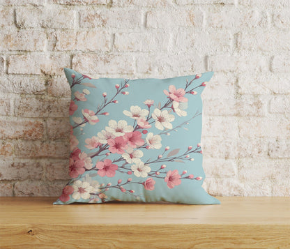 Onay Home Textile Cushion Covers 4 / 12 x 12 inch (30 x 30 cm) Double Side Japanese Sakura Cherry Blossom Cushion Cover Spring Floral