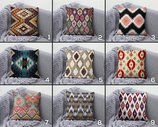 Onay Kilim Rug Design Geometric Authentic Cushion Cover