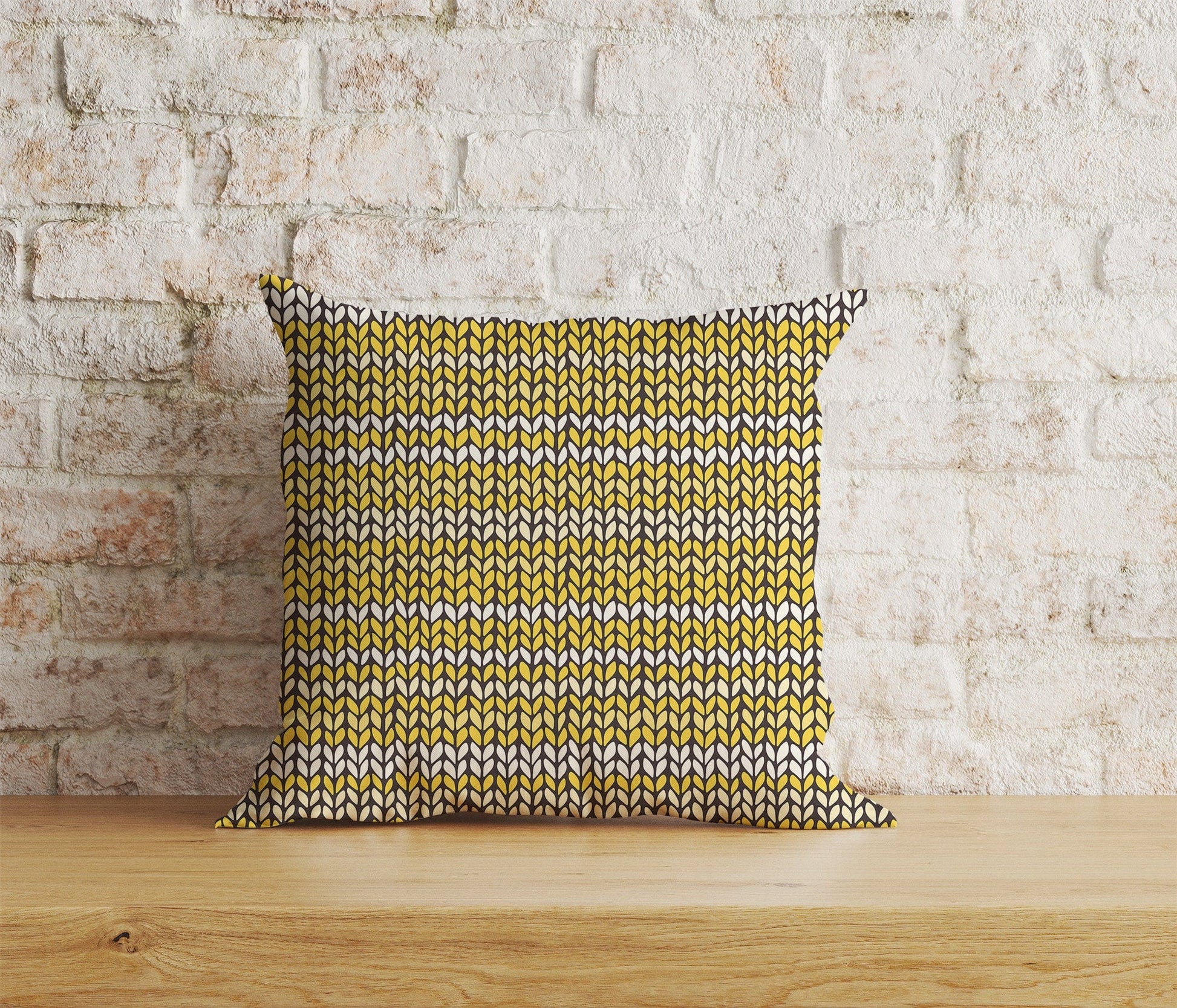 Onay Home Textile Cushion Covers 9 / 12 x 12 inch (30 x 30 cm) Double Side Knitted Stripes Print Cushion Covers Knitted Stripes Covers