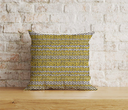 Onay Home Textile Cushion Covers 9 / 12 x 12 inch (30 x 30 cm) Double Side Knitted Stripes Print Cushion Covers Knitted Stripes Covers