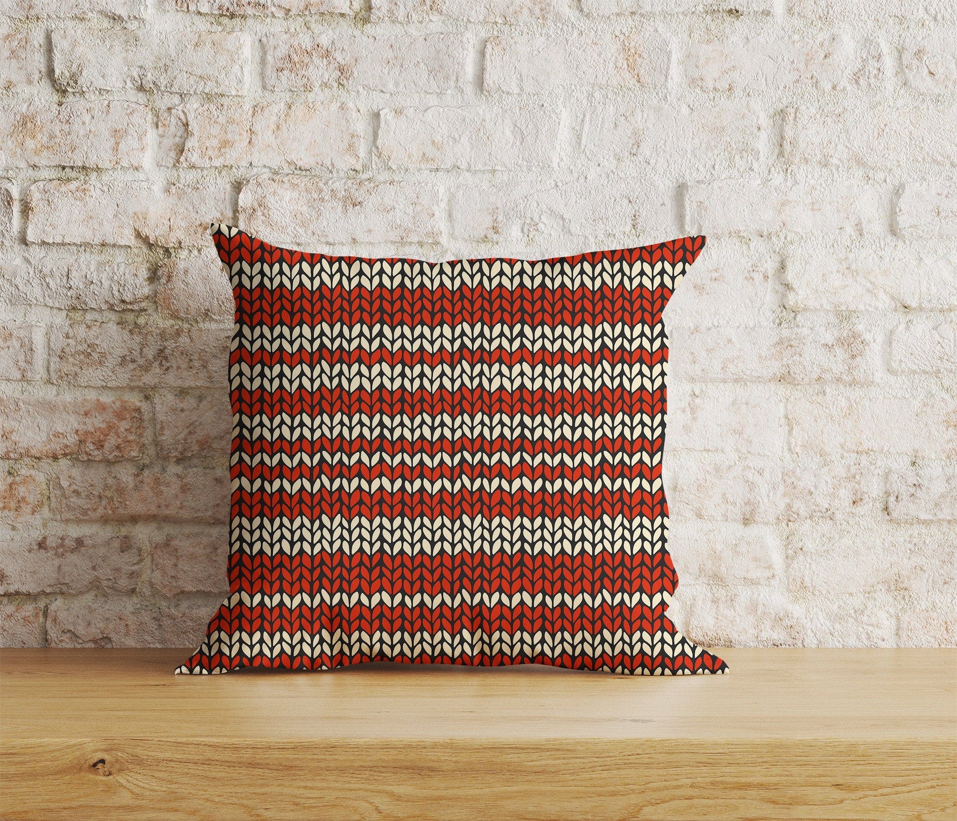 Onay Home Textile Cushion Covers 6 / 12 x 12 inch (30 x 30 cm) Double Side Knitted Stripes Print Cushion Covers Knitted Stripes Covers