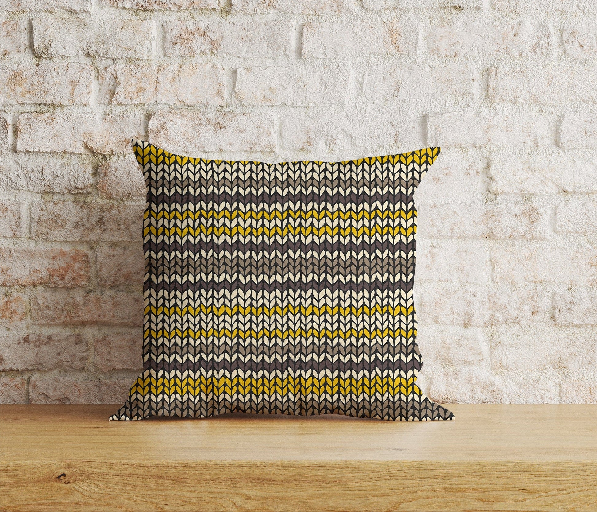 Onay Home Textile Cushion Covers 5 / 12 x 12 inch (30 x 30 cm) Double Side Knitted Stripes Print Cushion Covers Knitted Stripes Covers