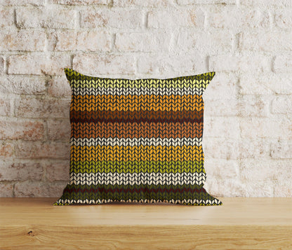 Onay Home Textile Cushion Covers 3 / 12 x 12 inch (30 x 30 cm) Double Side Knitted Stripes Print Cushion Covers Knitted Stripes Covers