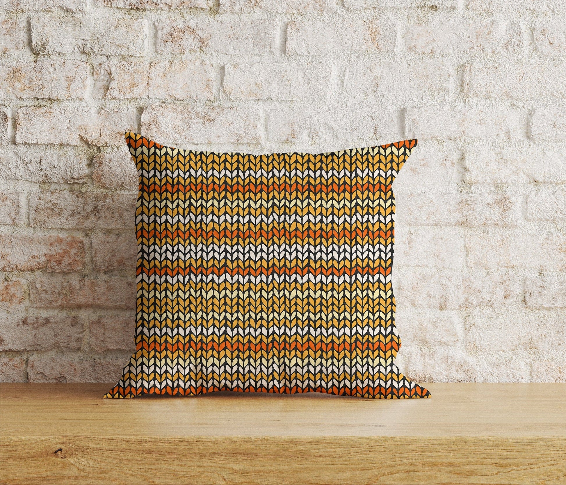 Onay Home Textile Cushion Covers 2 / 12 x 12 inch (30 x 30 cm) Double Side Knitted Stripes Print Cushion Covers Knitted Stripes Covers