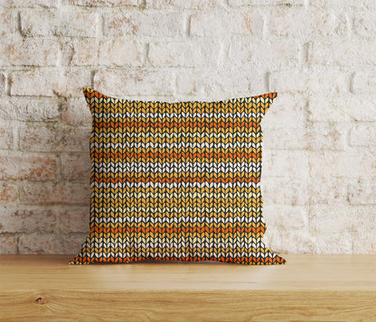 Onay Home Textile Cushion Covers 2 / 12 x 12 inch (30 x 30 cm) Double Side Knitted Stripes Print Cushion Covers Knitted Stripes Covers