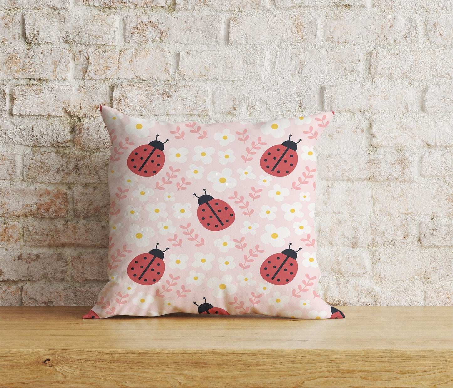Onay Home Textile Cushion Covers 9 / 12 x 12 inch (30 x 30 cm) Double Side Ladybug Cushion Cover Red Ladybug Throw Pillow Covers