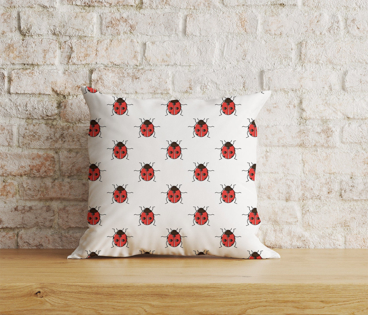 Onay Home Textile Cushion Covers 8 / 12 x 12 inch (30 x 30 cm) Double Side Ladybug Cushion Cover Red Ladybug Throw Pillow Covers