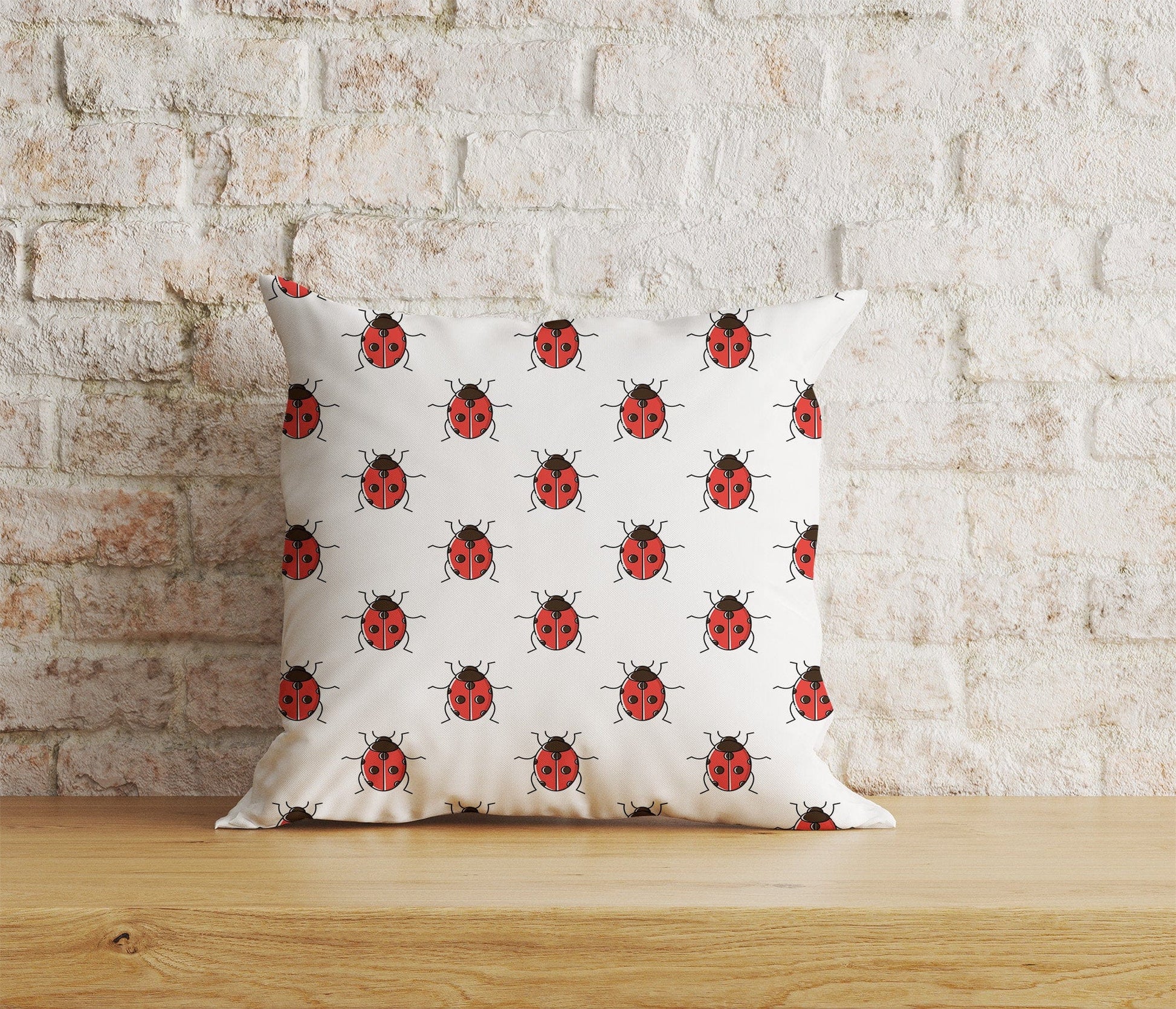 Onay Home Textile Cushion Covers 8 / 12 x 12 inch (30 x 30 cm) Double Side Ladybug Cushion Cover Red Ladybug Throw Pillow Covers