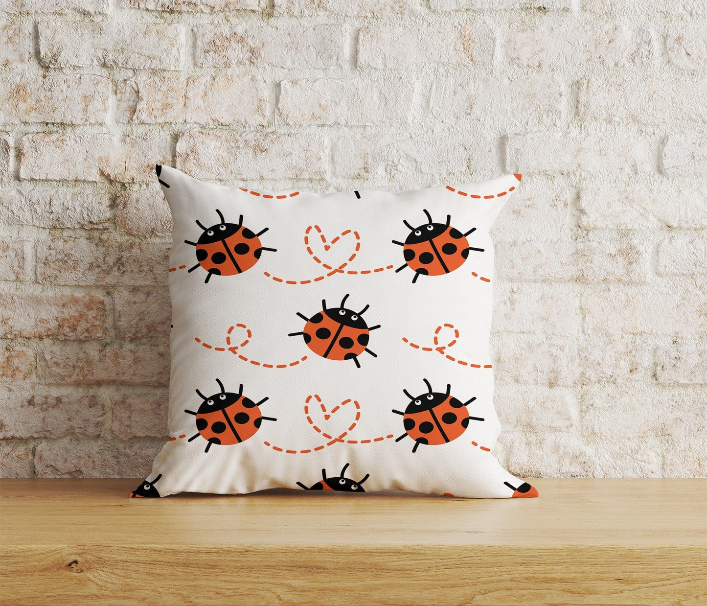Onay Home Textile Cushion Covers 7 / 12 x 12 inch (30 x 30 cm) Double Side Ladybug Cushion Cover Red Ladybug Throw Pillow Covers