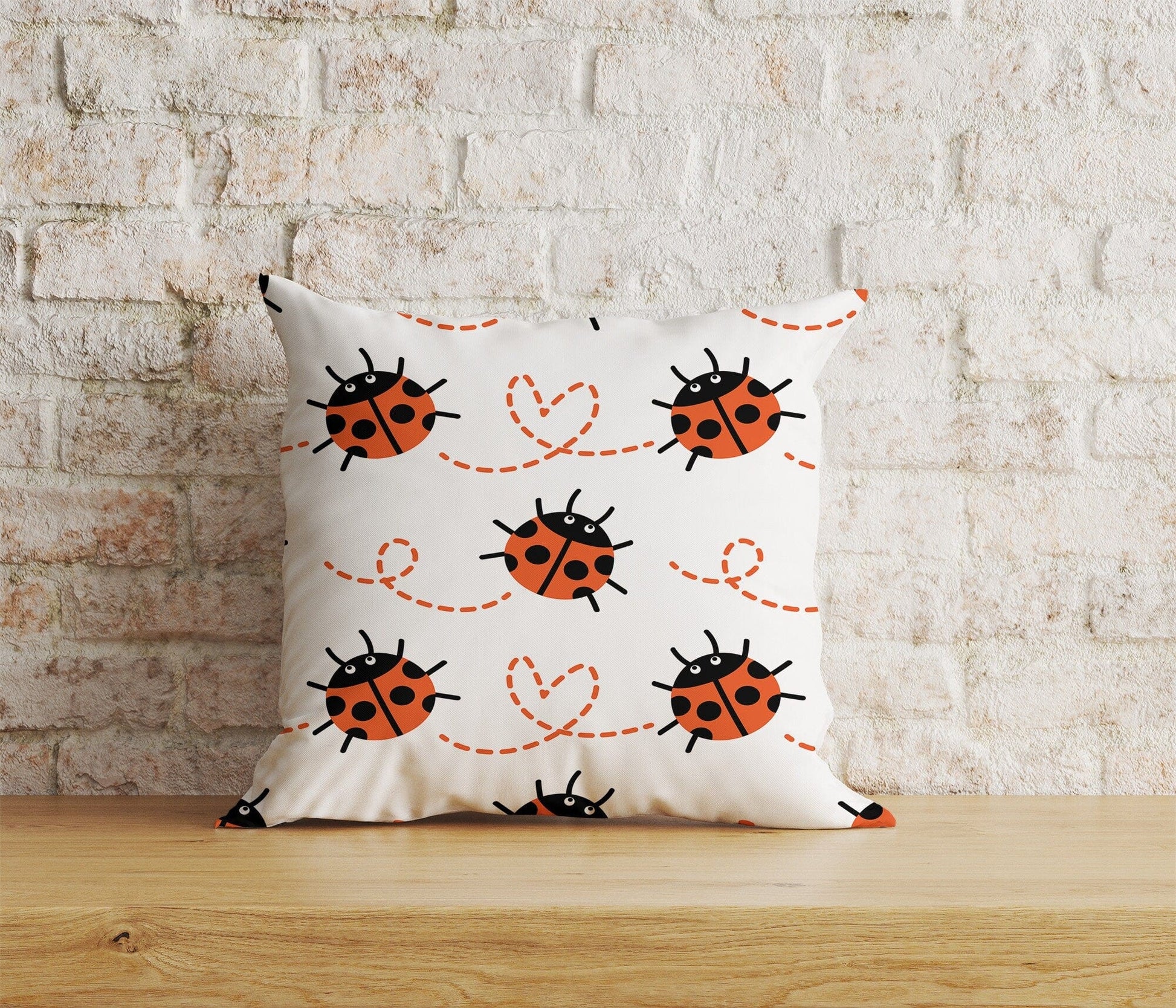 Onay Home Textile Cushion Covers 7 / 12 x 12 inch (30 x 30 cm) Double Side Ladybug Cushion Cover Red Ladybug Throw Pillow Covers