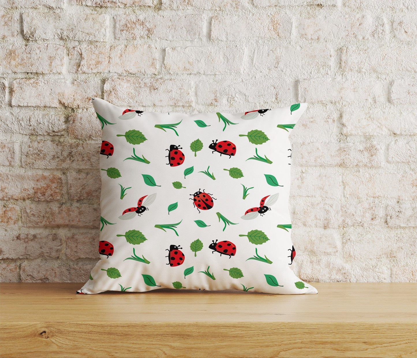 Onay Home Textile Cushion Covers 3 / 12 x 12 inch (30 x 30 cm) Double Side Ladybug Cushion Cover Red Ladybug Throw Pillow Covers