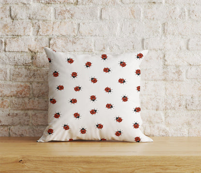 Onay Home Textile Cushion Covers 2 / 12 x 12 inch (30 x 30 cm) Double Side Ladybug Cushion Cover Red Ladybug Throw Pillow Covers