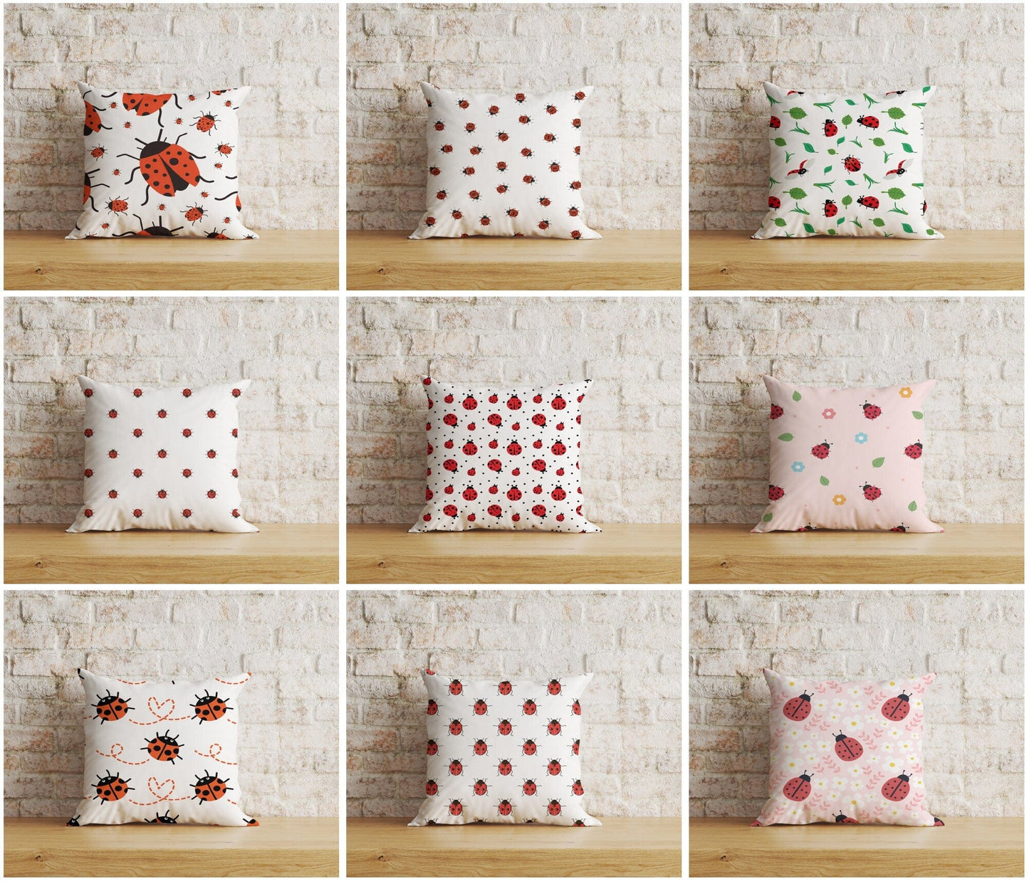 Onay Home Textile Cushion Covers Ladybug Cushion Cover Red Ladybug Throw Pillow Covers