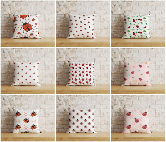 Onay Home Textile Cushion Covers Ladybug Cushion Cover Red Ladybug Throw Pillow Covers