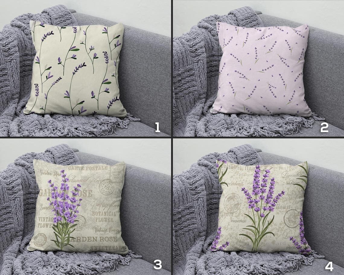 Onay Lavender Plant Flower Accent Lilac & Purple Cushion Cover