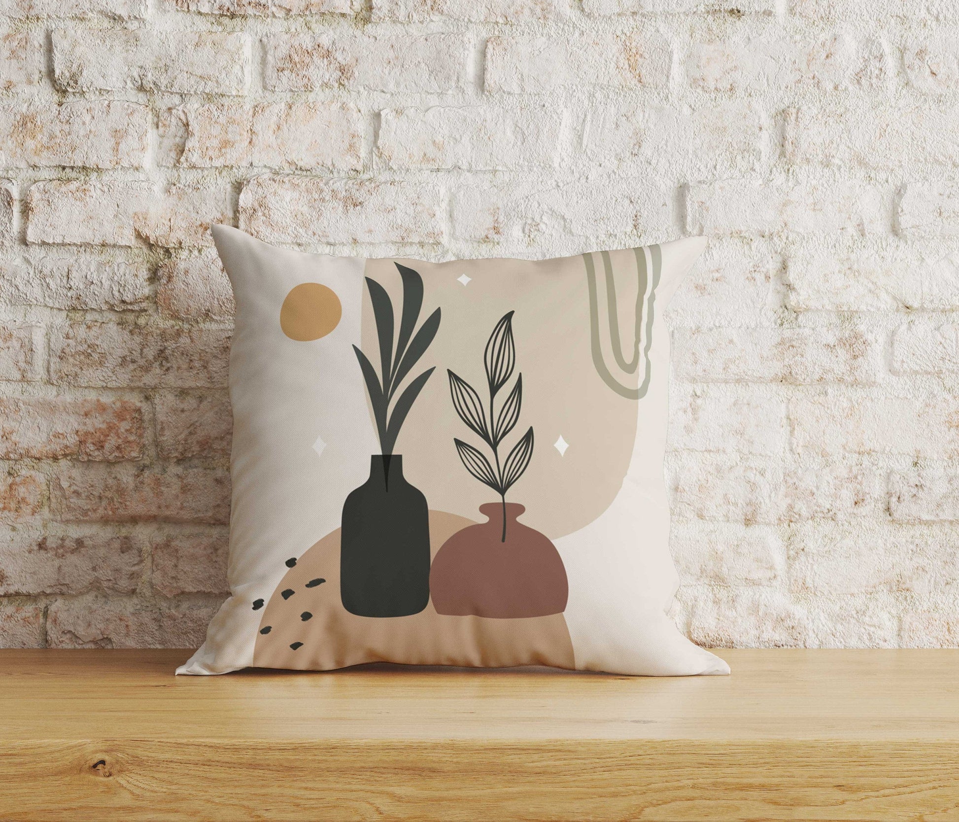 Onay Home Textile 8 / 12 x 12 inch (30 x 30 cm) Double Side Leaf & Vase Cushion Covers Floral Boho Cushion Case