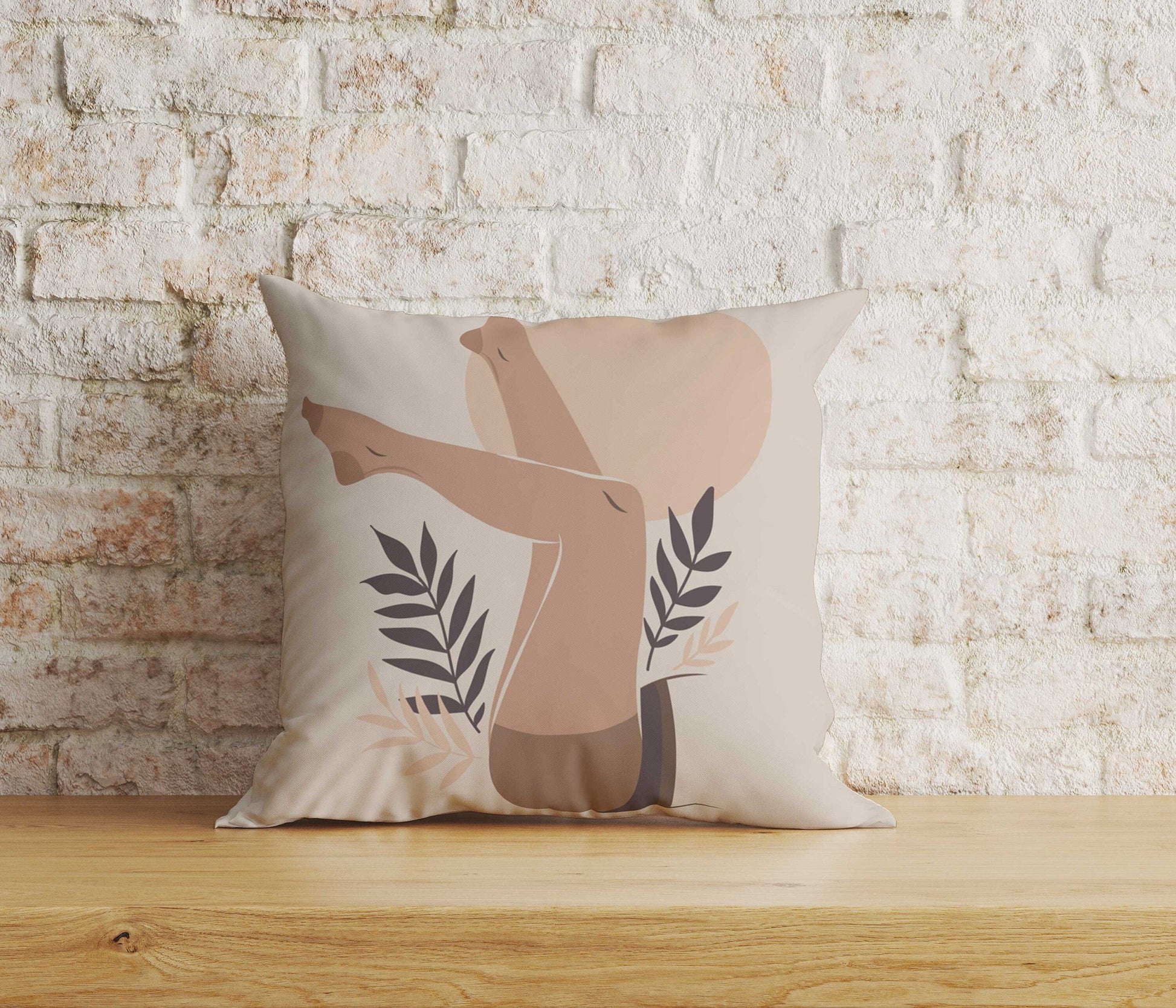 Onay Home Textile 1 / 12 x 12 inch (30 x 30 cm) Double Side Leaf & Vase Cushion Covers Floral Boho Cushion Case