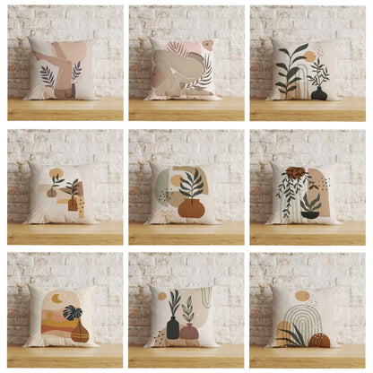Onay Home Textile Leaf & Vase Cushion Covers Floral Boho Cushion Case