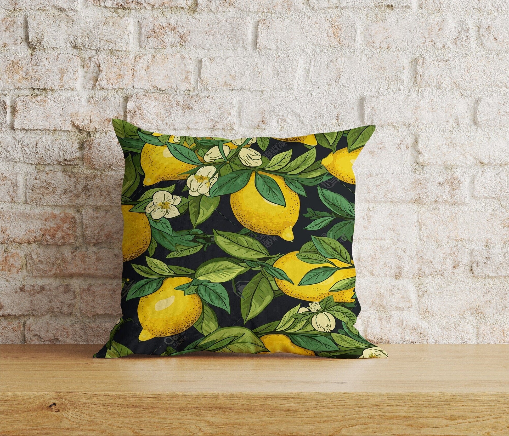 Onay Home Textile Cushion Covers 8 / 12 x 12 inch (30 x 30 cm) Double Side Lemon Cushion Cover Kitchen Fruit Lime Pillow Cover