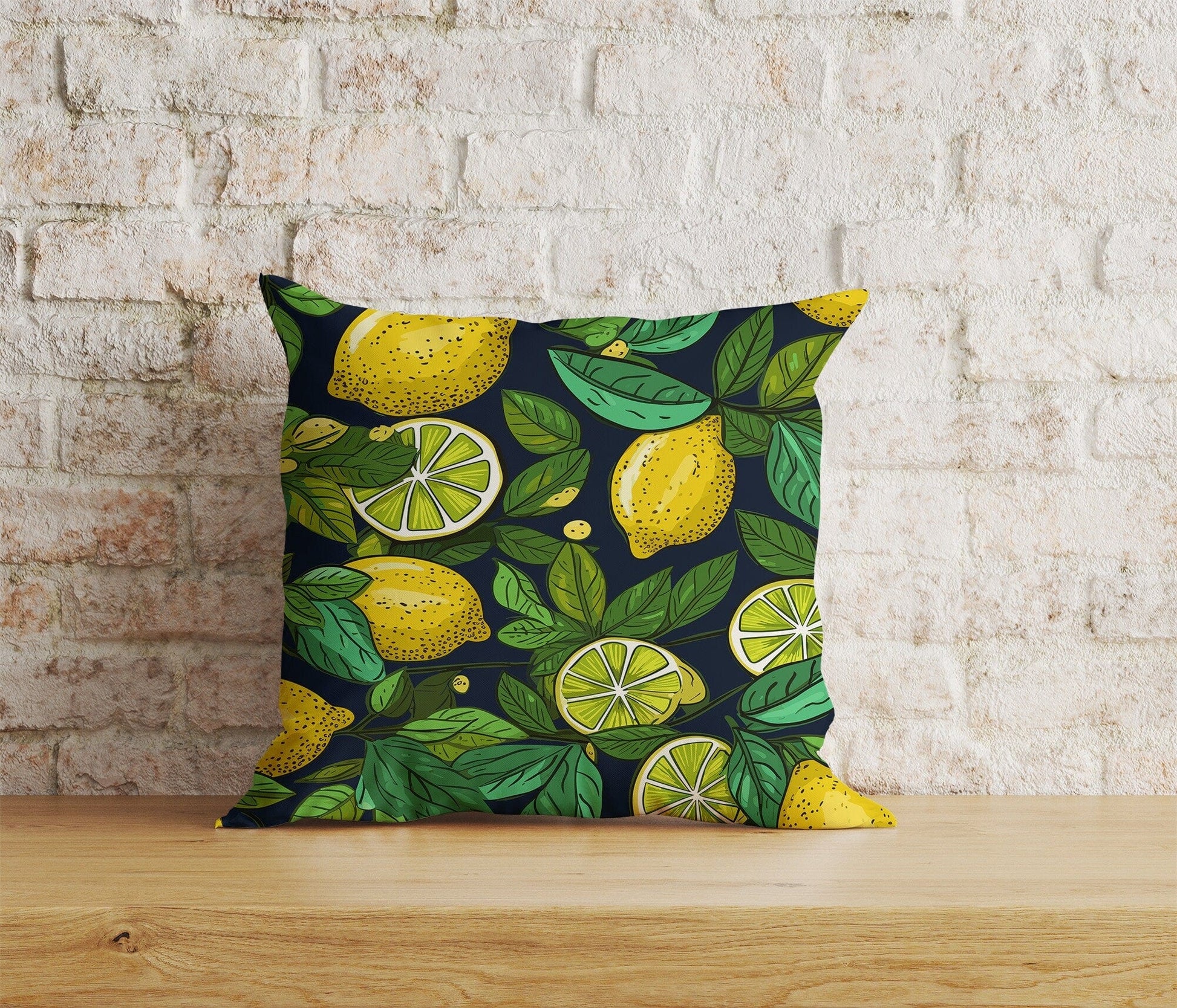 Onay Home Textile Cushion Covers 6 / 12 x 12 inch (30 x 30 cm) Double Side Lemon Cushion Cover Kitchen Fruit Lime Pillow Cover