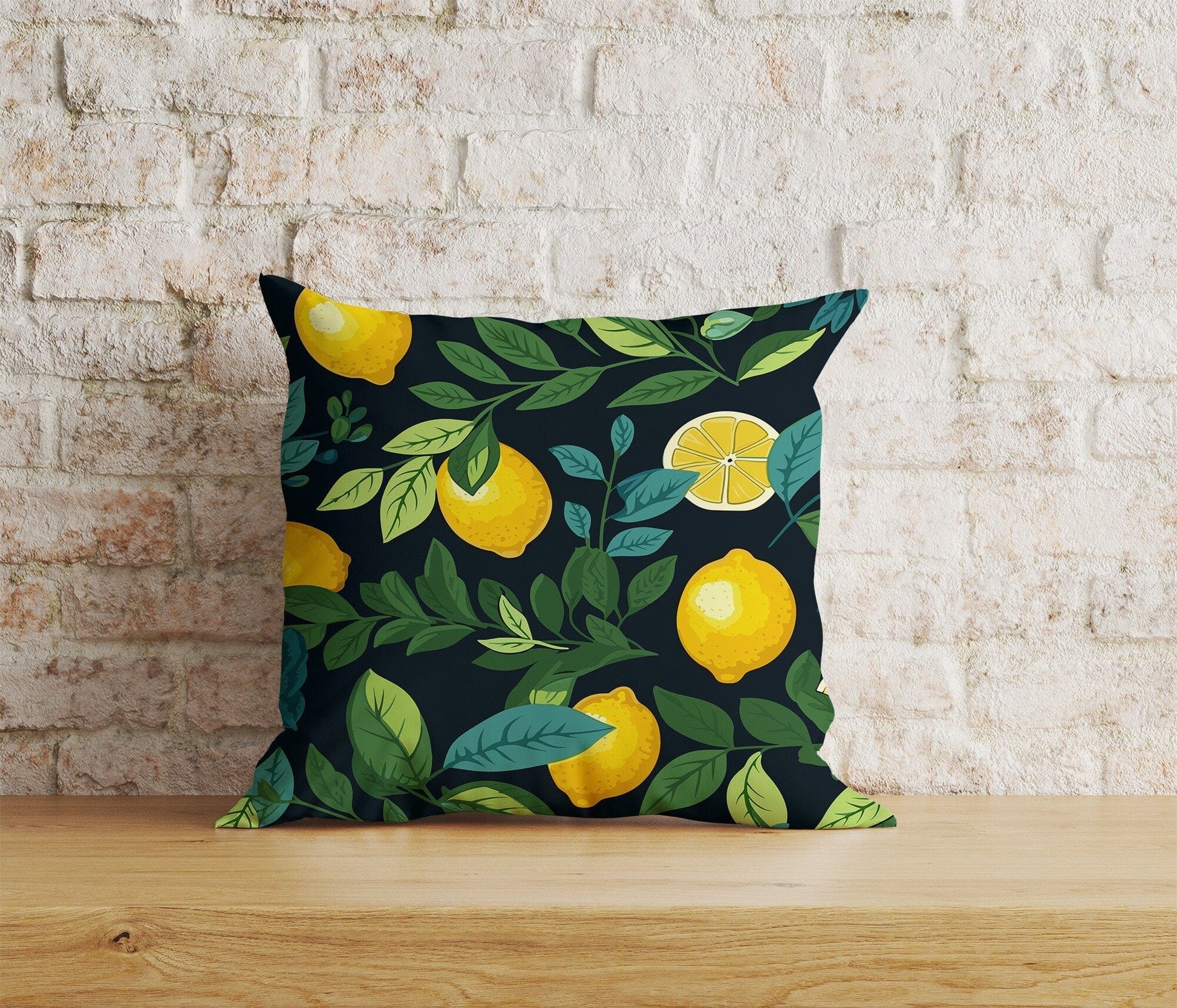 Onay Home Textile Cushion Covers 3 / 12 x 12 inch (30 x 30 cm) Double Side Lemon Cushion Cover Kitchen Fruit Lime Pillow Cover