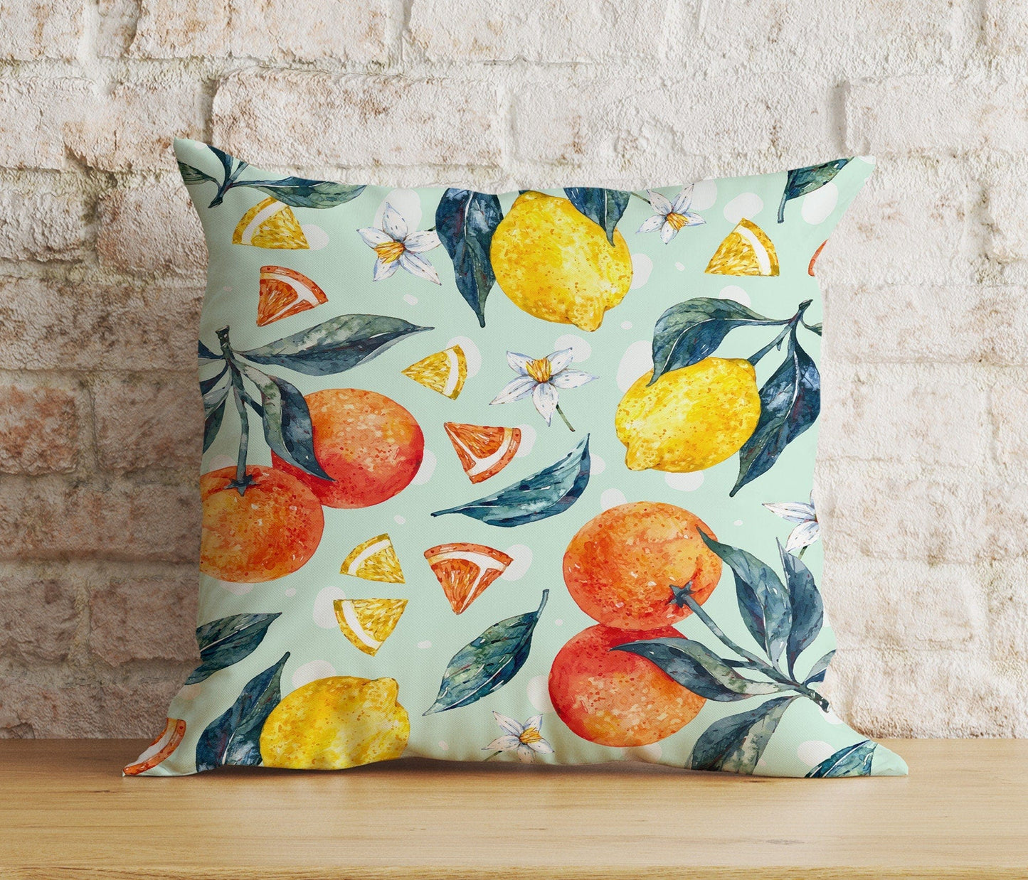 Onay 8 / 12 x 12 inch (30 x 30 cm) Double Side Lemon Fruit Kitchen Home Summer Decoration Cushion Cover