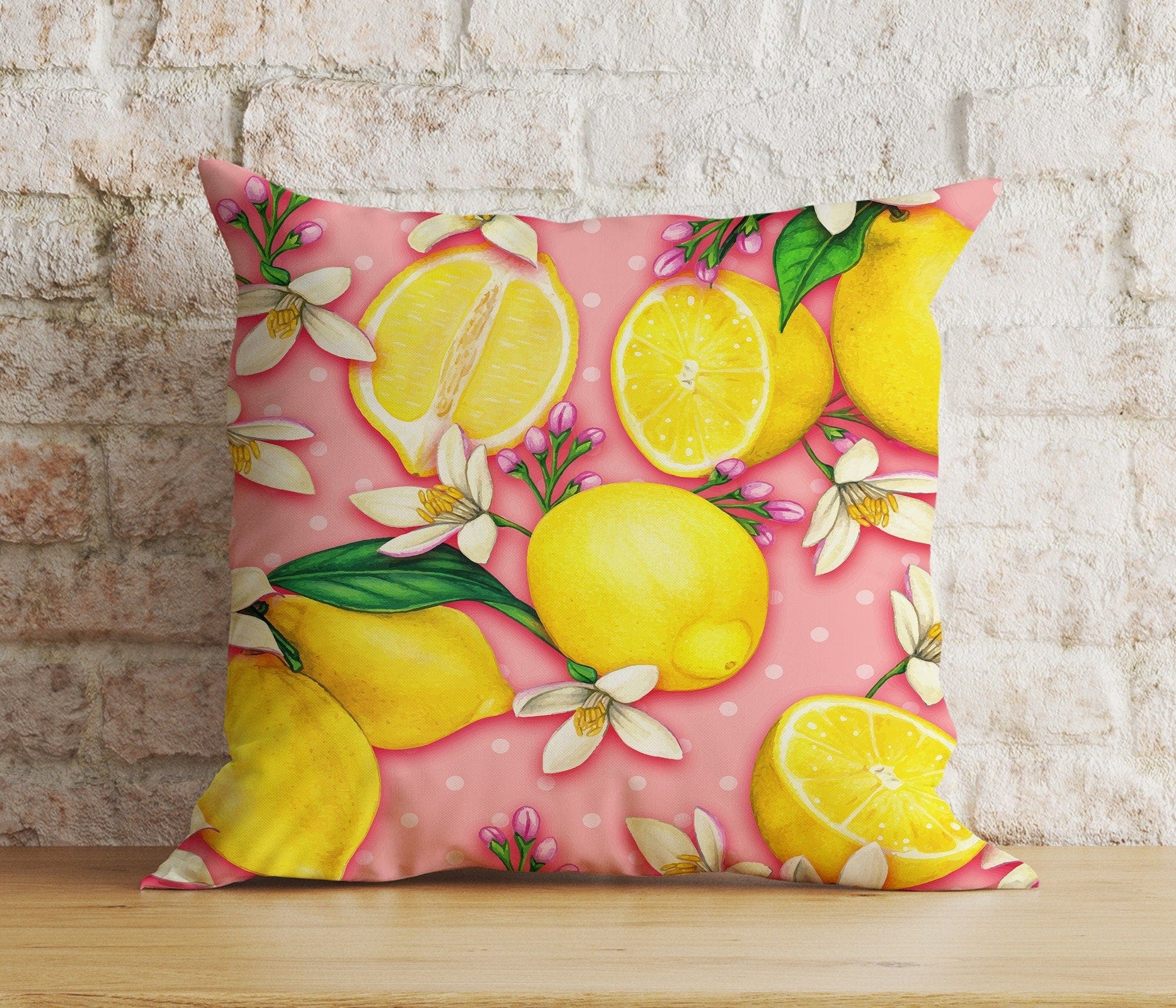 Onay 6 / 12 x 12 inch (30 x 30 cm) Double Side Lemon Fruit Kitchen Home Summer Decoration Cushion Cover