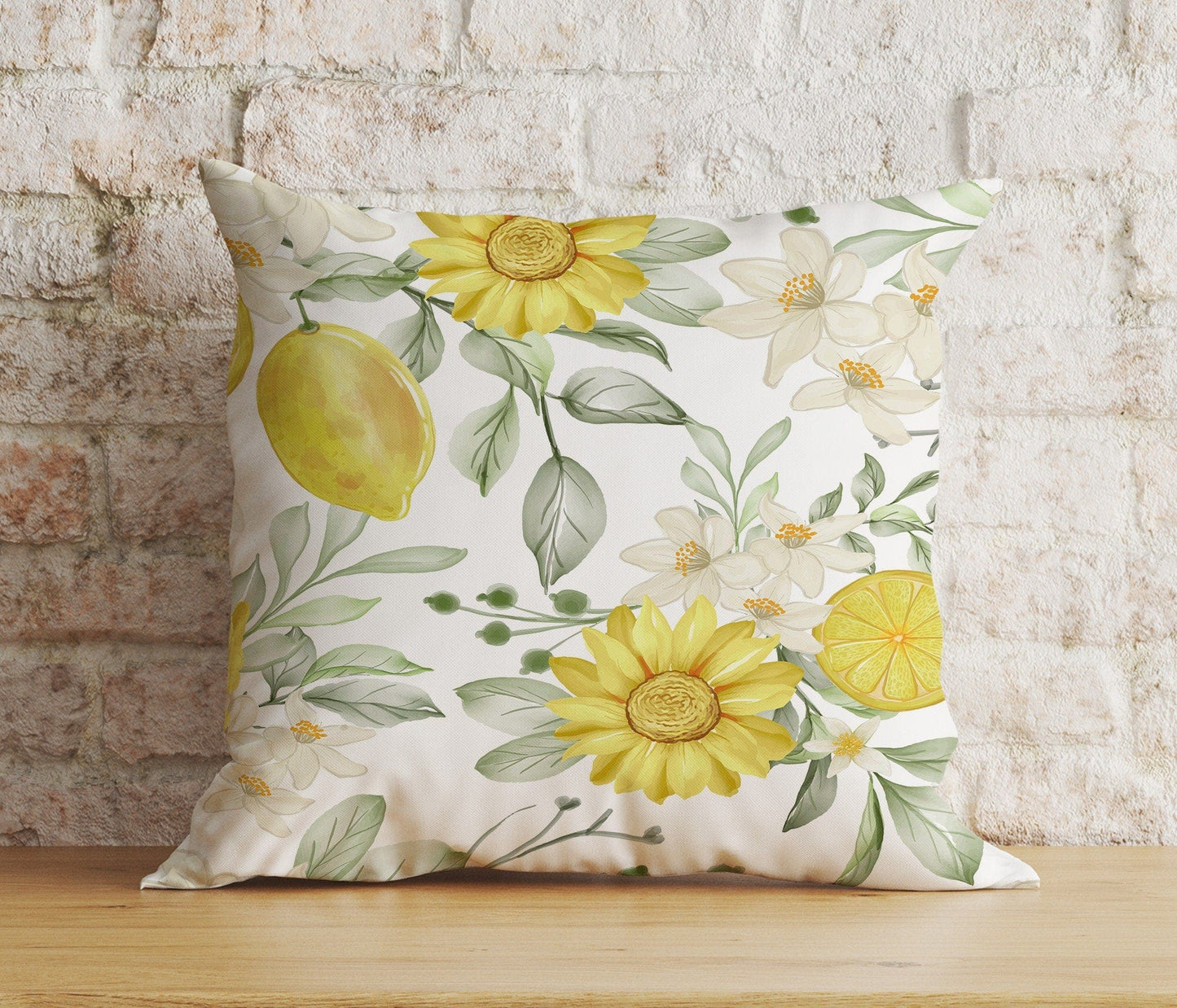 Onay 4 / 12 x 12 inch (30 x 30 cm) Double Side Lemon Fruit Kitchen Home Summer Decoration Cushion Cover