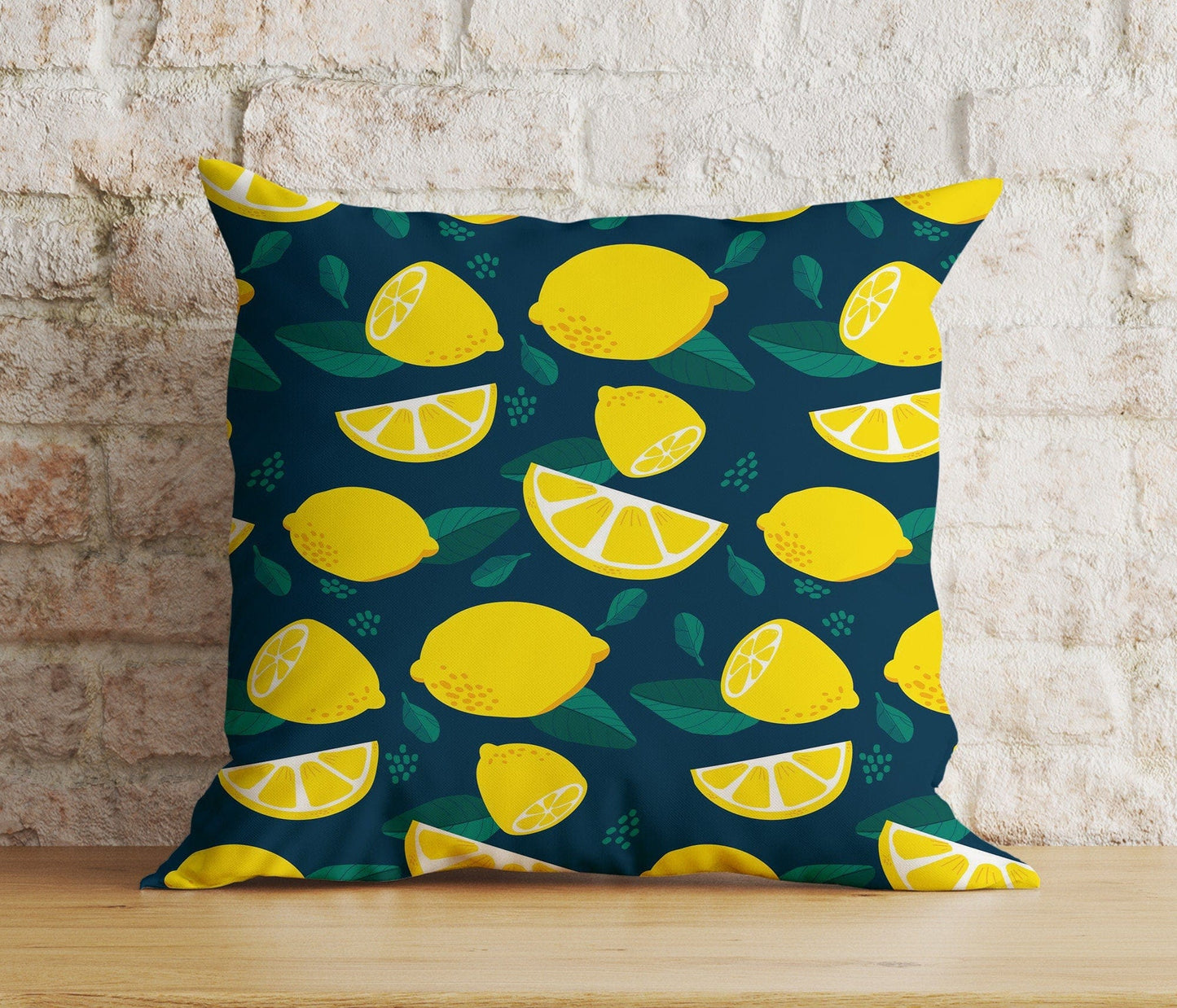 Onay 2 / 12 x 12 inch (30 x 30 cm) Double Side Lemon Fruit Kitchen Home Summer Decoration Cushion Cover