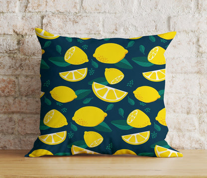 Onay 2 / 12 x 12 inch (30 x 30 cm) Double Side Lemon Fruit Kitchen Home Summer Decoration Cushion Cover