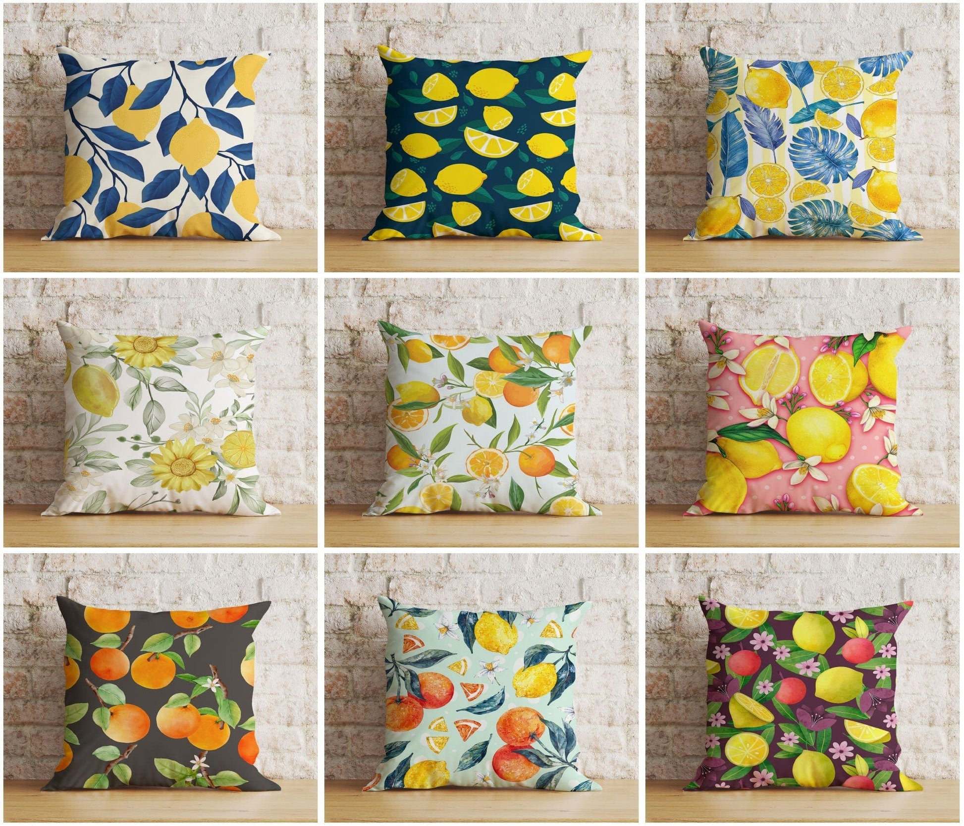 Onay Lemon Fruit Kitchen Home Summer Decoration Cushion Cover