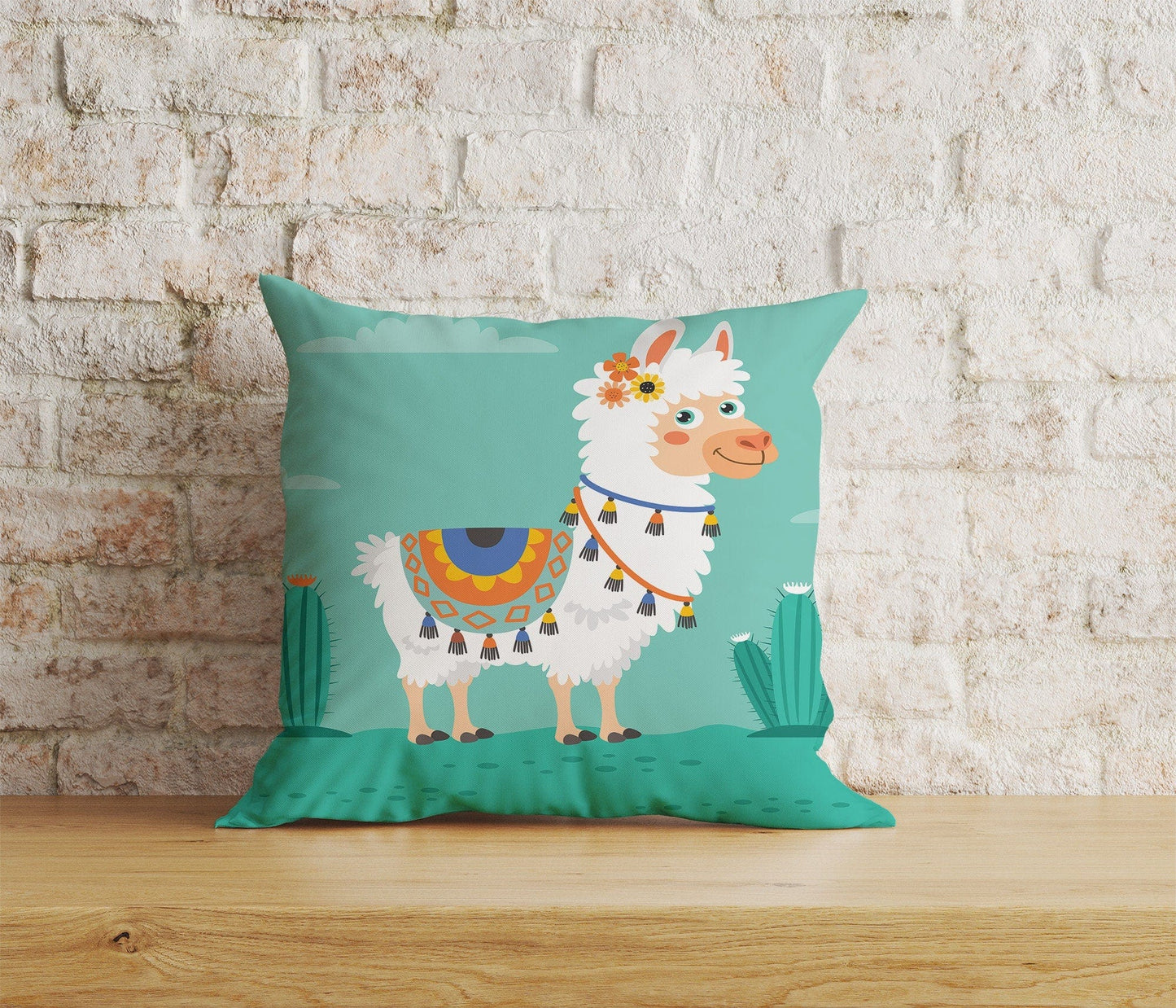 Onay Home Textile Cushion Covers 7 / 12 x 12 inch (30 x 30 cm) Double Side LLama Cushion Cover Lama Pillow Cover Alpaca Throw Cushions