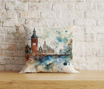 Onay Home Textile Cushion Covers 9 / 12 x 12 inch (30 x 30 cm) Double Side London Pattern Cushion Cover Big Ben British Pillow Cover