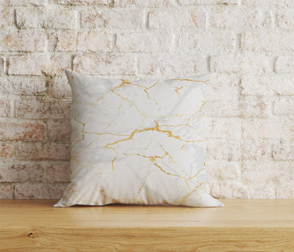 Onay Home Textile Cushion Covers 9 / 12 x 12 inch (30 x 30 cm) Double Side Marble Cushion Cover Gold Watercolor Stone Pillow Cover