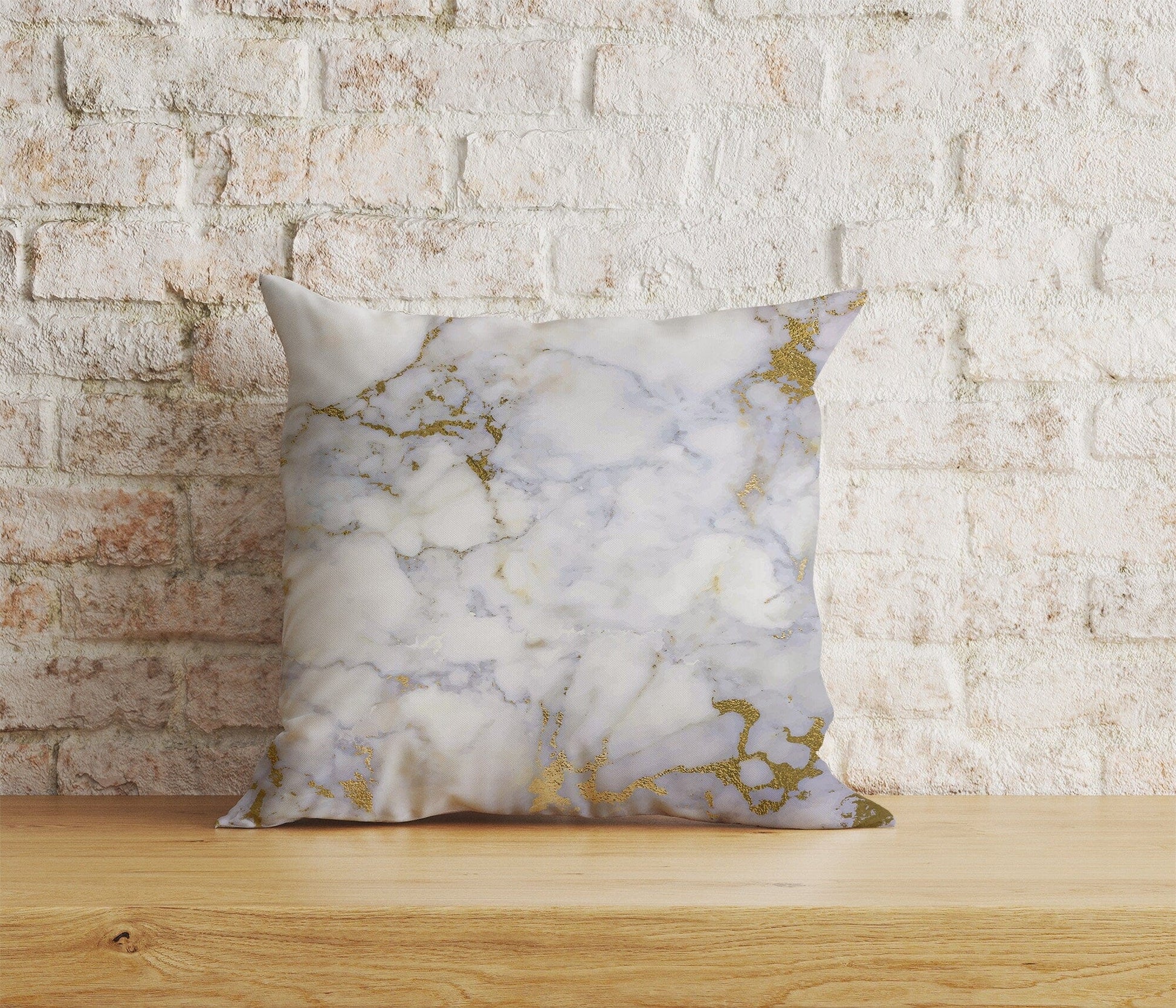 Onay Home Textile Cushion Covers 1 / 12 x 12 inch (30 x 30 cm) Double Side Marble Cushion Cover Gold Watercolor Stone Pillow Cover